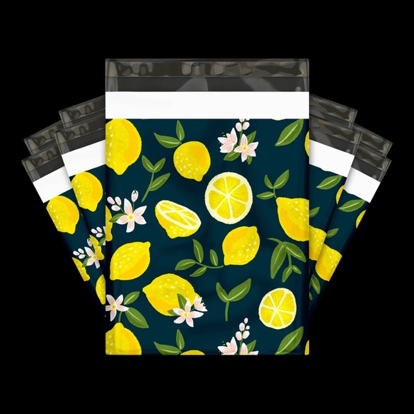 50 10X13 Poly Mailers Lemon and Blossoms Shipping Envelopes Bags PRICE IS FIRM - Picture 8 of 9